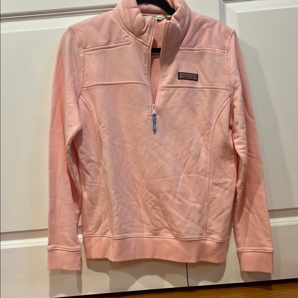 Women's Pink VV Shep Shihirt Quarter-Zip Sweater